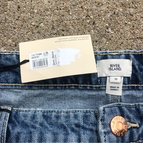 New River Island Distressed Mom Jeans US Size 14 - Picture 5 of 9